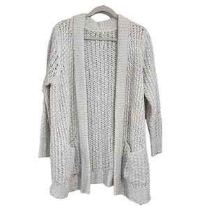 Willow & Clay gray loose knit open front cardigan SZ S